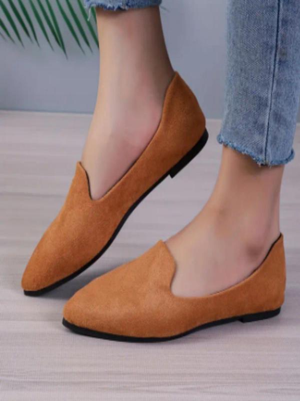 Women's Fashionable Solid Color Pointed Toe Flat Shoes, Casual Comfortable Shoes for Daily Wear, Trendy All-match Slip-ons Shoes