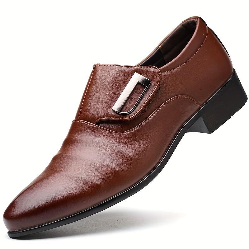 Men's PU Leather Loafers, Non-Slip Business Work Shoes