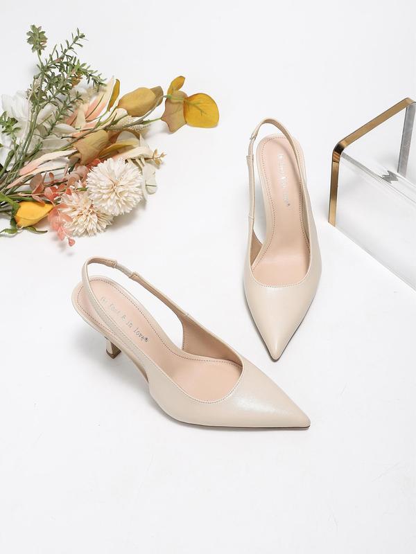 Women's Fashionable Solid Color Slingback Stiletto Heels, Elegant Pointed Toe High Heels for Party, Daily Clothing Decor for Women & Girls