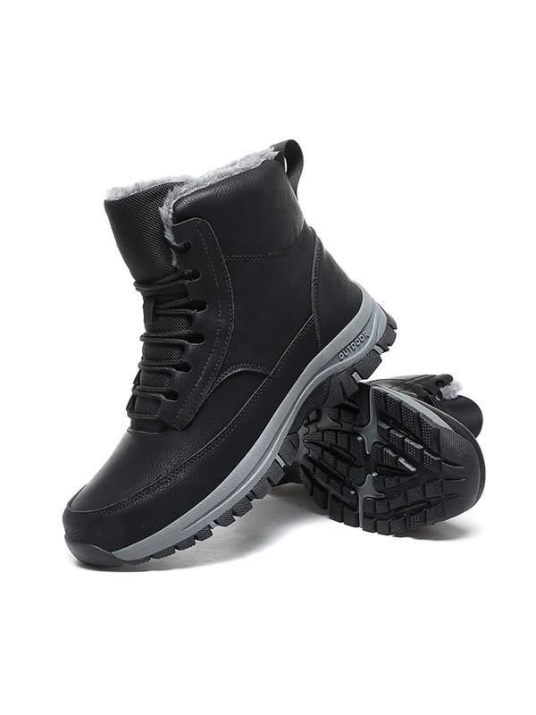 Men's Casual Lace Up Ankle Boots, Outdoor Hiking Boots, Warm & Comfortable Boots for Men, Fashionable Winter Shoes for Outdoor Activities