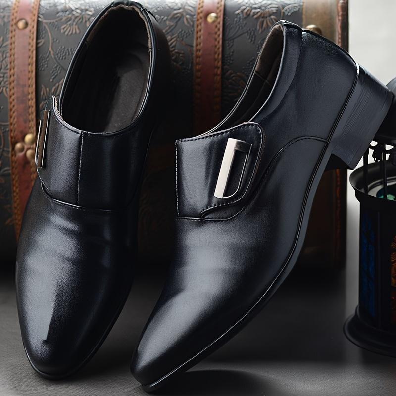 Men's PU Leather Loafers, Non-Slip Business Work Shoes