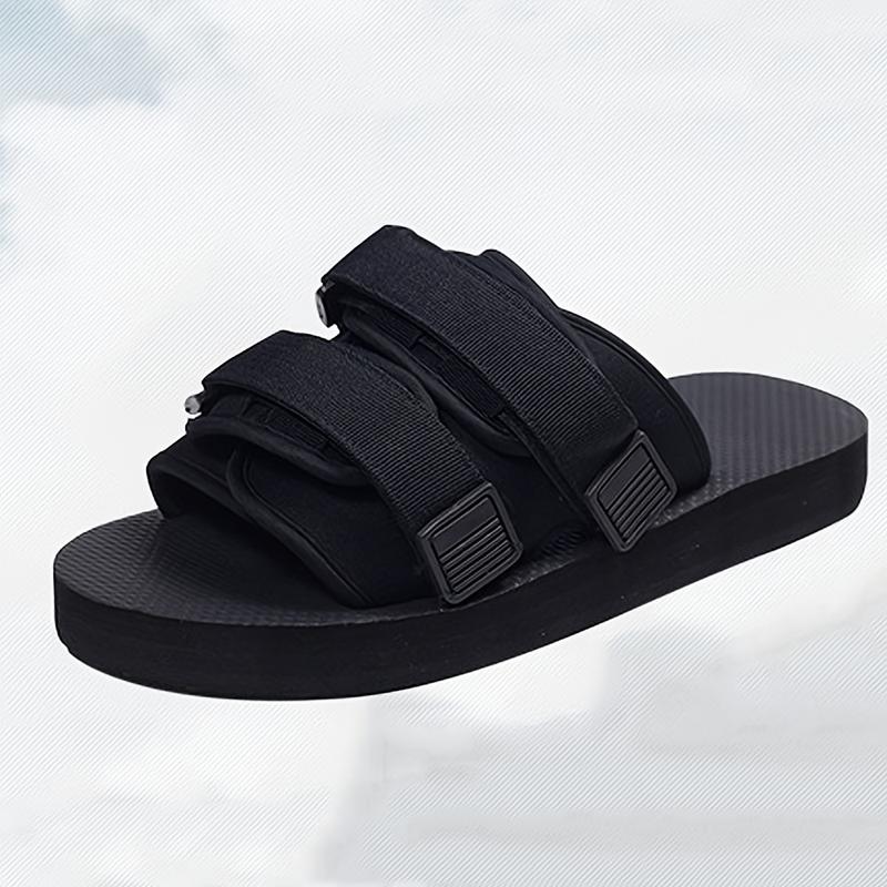 Mens Solid Color Open Toe Sandals  Comfortable & Breathable, NonSlip Water Shoes with Durable Hook & Loop Fastener  Ideal for Beach, Pool, and Summer Adventures, Stylish Casual Wear