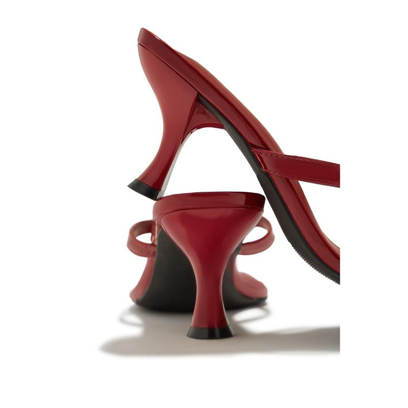 Karley Mid Heel Mules - Cherry