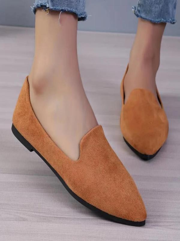 Women's Fashionable Solid Color Pointed Toe Flat Shoes, Casual Comfortable Shoes for Daily Wear, Trendy All-match Slip-ons Shoes