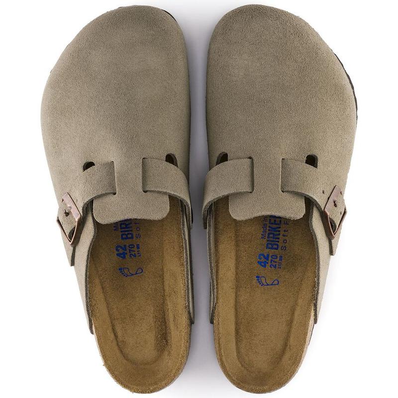 Birkenstock Boston Soft Footbed Suede Taupe Fashion Sandel 0560771 New