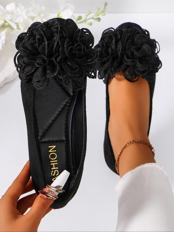 Women's Elegant Flower Design Slip on Flats, Cute Trendy Soft Comfort Flat Shoes, Fashionable All-match Shoes for Daily Wear for Women & Girls