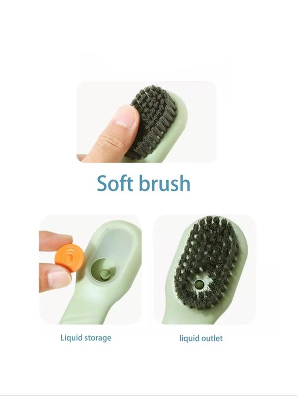 Shoe Brush with Liquid Holder, Press Type Shoe Brush, Multifunctional Shoe Cleaning Tool for Home Use, Convenient Household Shoe Washing Tool