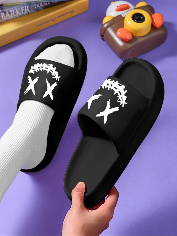 Men's Casual Letter Print Soft Slippers for Summer, Casual Comfortable Slippers, Comfort Home Bathroom Slippers, Outdoor Slide Slippers, Footwear, Summer 2024 Walking Shoes for Boy As Birthday Gifts