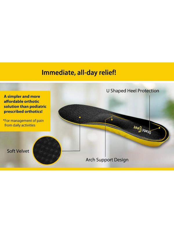 Stablfeet Plantar Fasciitis Insoles -  Comfortable Shoe Inserts for Women and Men - High Arch Support - Orthotic Inserts - Flat Feet- Trim to fit