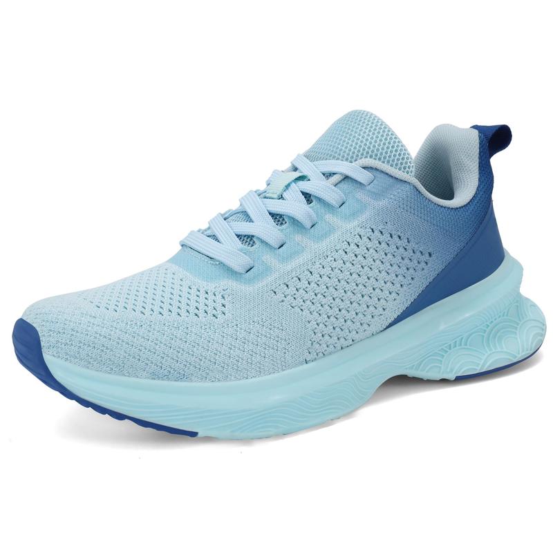 Women's Walking Lightweight Athletic Non Slip Breathable Running Casual Mesh Workout Shoes Blue Gradient Foot Wear Walking Shoes