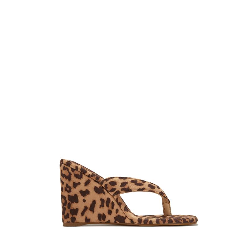 Alena Wedge Heel Mules - Leopard