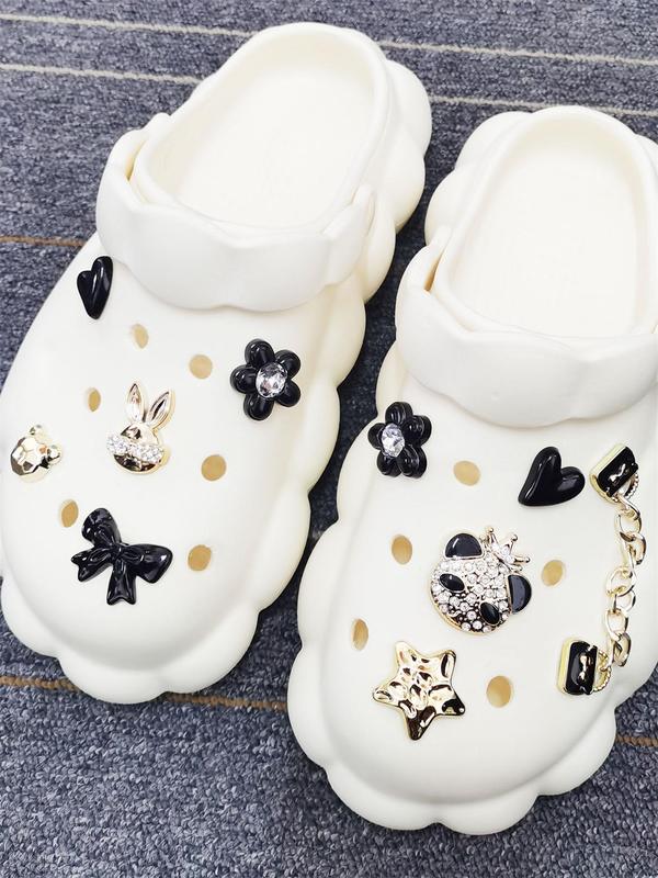 Cute Cartoon Design Shoe Charms, Rhinestone Decorated Shoe Buckles, Fashionable Shoes Decorations for Women & Girls