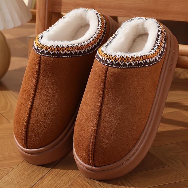 Women's House Slippers Fuzzy Memory Foam Slippers Comfy Faux Fur Bedroom Slippers Warm Non-Slip Cotton Shoes Indoor Outdoor