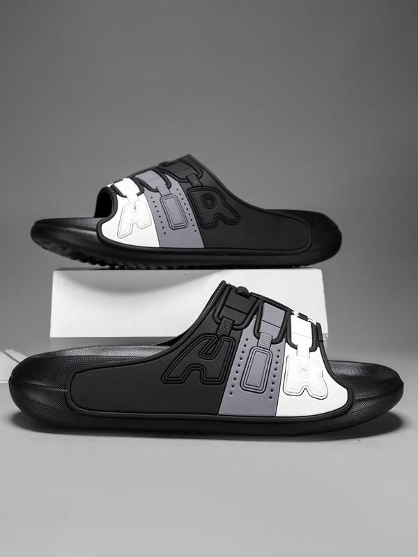 Men's Colorblock Slides, Casual Outdoor Slippers, Comfortable Non-slip Slides for Indoor Outdoor Wear, Breathable Comfortable Sports Slides for Daily Wear, Going Out Shoes