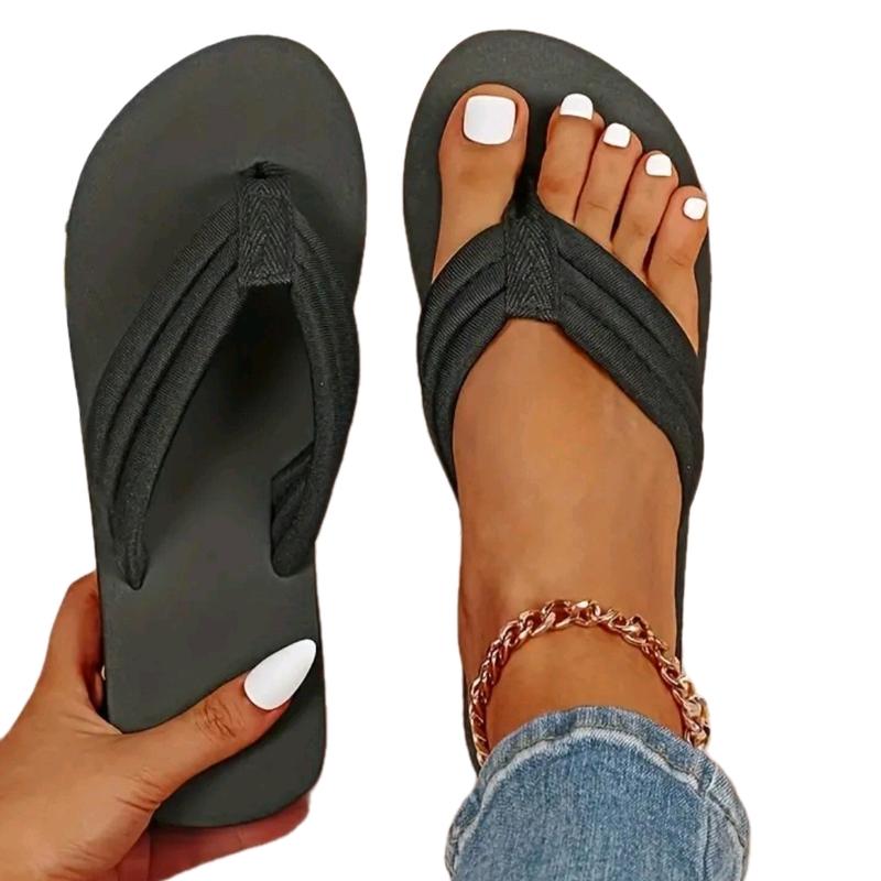 Women's   Men's  Slipper Causal Solid Color Quick Drying Flip Flops, Slip On Slide Sandals, Summer Lightweight Beach Shoes