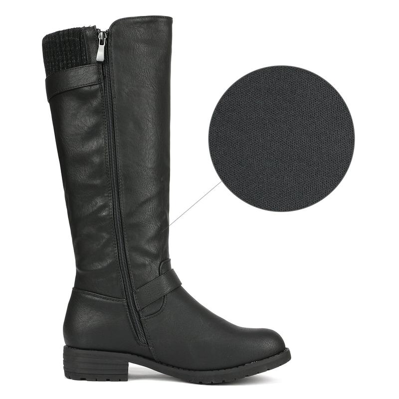 Dream Pairs Women's Knee High Low Riding Boots