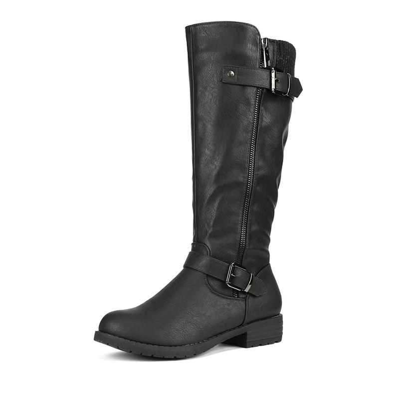 Dream Pairs Women's Knee High Low Riding Boots