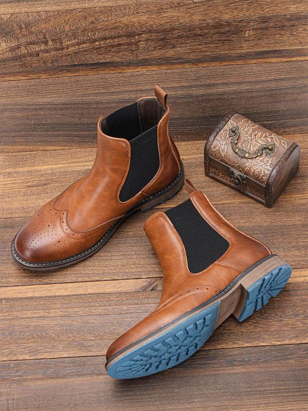 Men's Fashionable Retro Style Boots, Casual Comfortable Chelsea Boots for Fall & Winter, Male All-match Shoes for Daily Wear