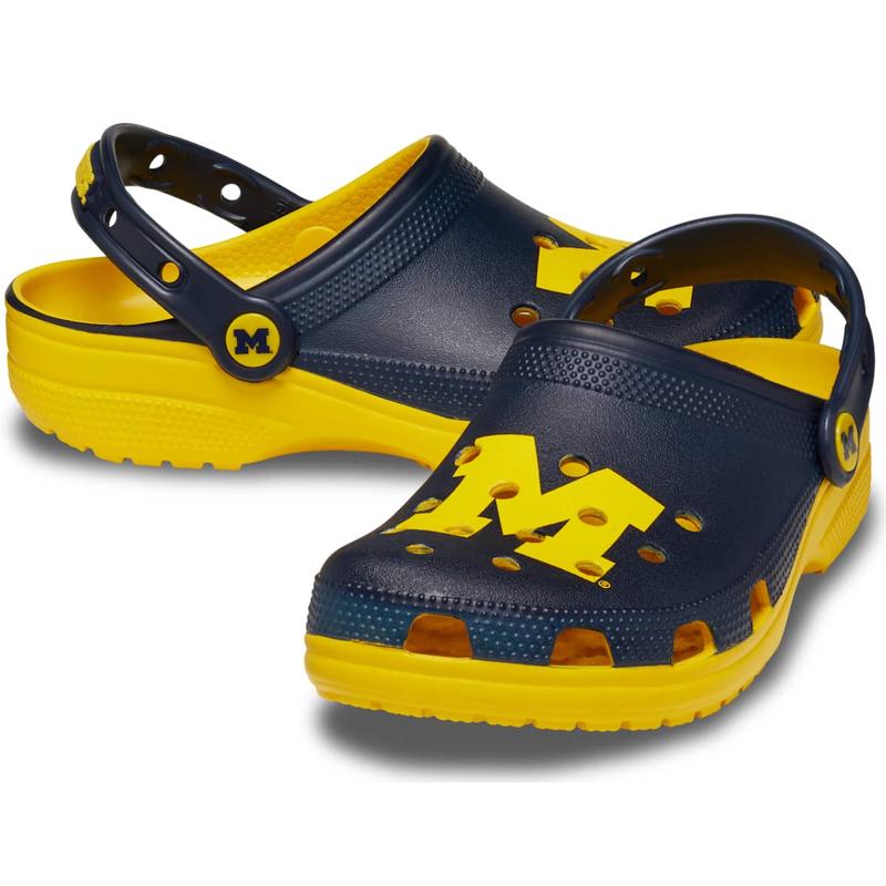 Crocs Unisex Adult Michigan Wolverines Classic Clogs, Collegiate Football Fan Gear