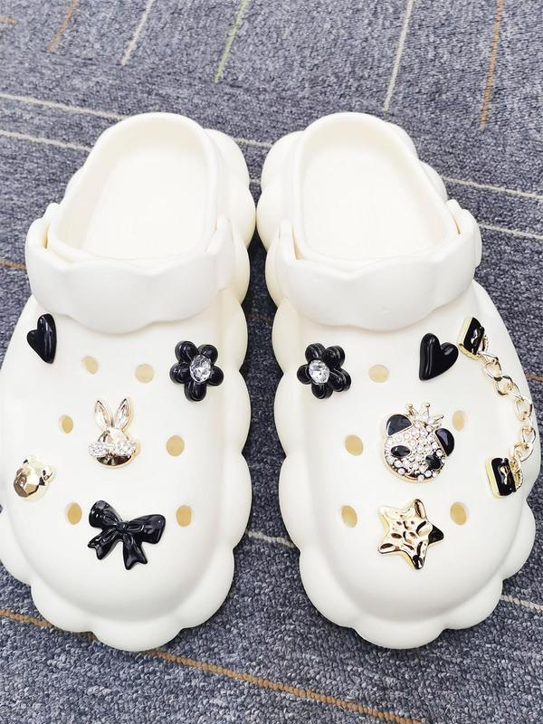 Cute Cartoon Design Shoe Charms, Rhinestone Decorated Shoe Buckles, Fashionable Shoes Decorations for Women & Girls