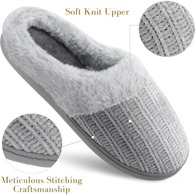 Slippers for Women Memory Foam Fuzzy House Slippers Bedroom Non-slip Warm Fluffy Plush Womens Slippers