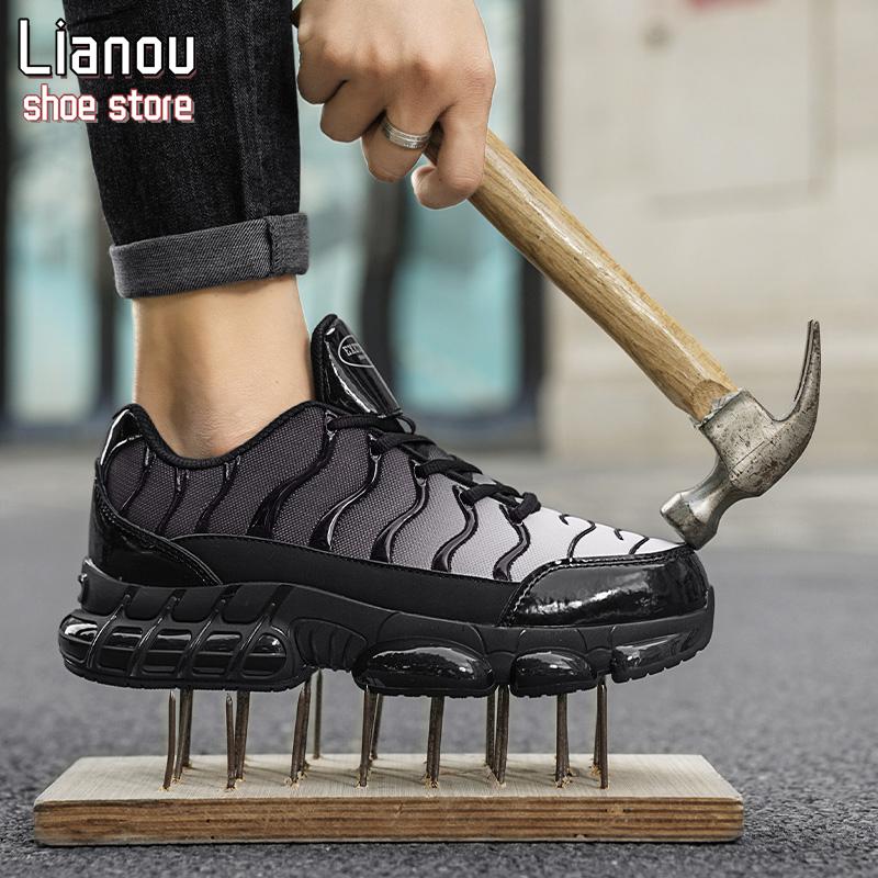 Steel head are breathable andcomfortable. Piece convenient workSoft sole anti -puncture safety Lowsneakers are indestructible anti -toeinjury wear resistance engineeringClosed Footwear Trainer WalkingTraining diesel hammer shoes