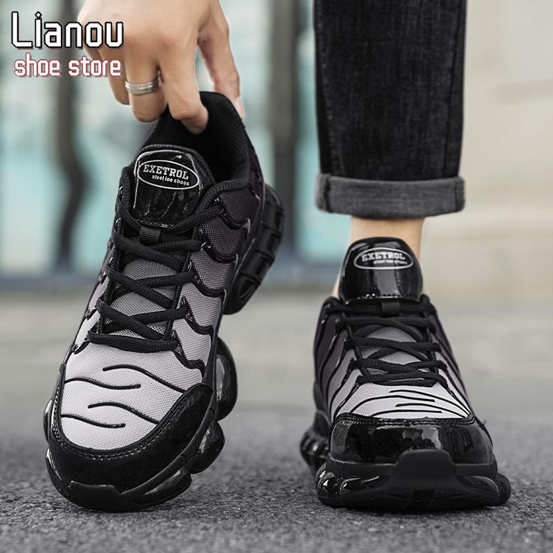 Steel head are breathable andcomfortable. Piece convenient workSoft sole anti -puncture safety Lowsneakers are indestructible anti -toeinjury wear resistance engineeringClosed Footwear Trainer WalkingTraining diesel hammer shoes