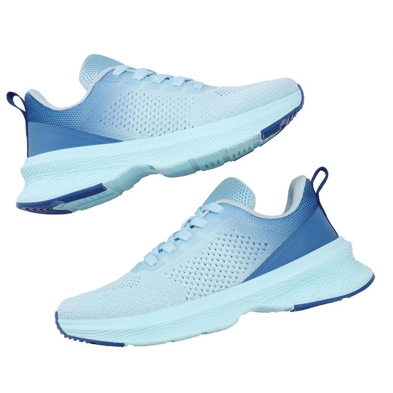 Women's Walking Lightweight Athletic Non Slip Breathable Running Casual Mesh Workout Shoes Blue Gradient Foot Wear Walking Shoes