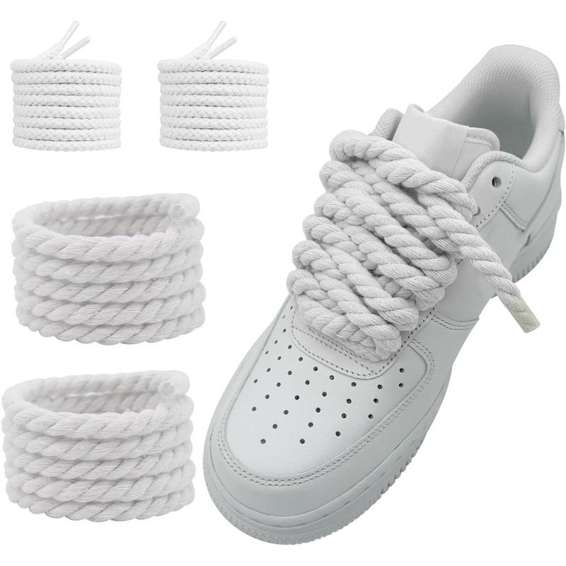 Thick Rope Shoe Laces Strings for Air Force 1, Round Cotton Chunky Shoelaces Replacement Laces for Sneakers