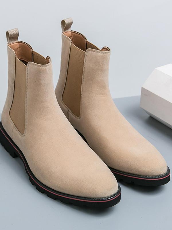 Men's Business Solid Color Chelsea Boots, Fashionable Comfortable Boots for Daily Wear, Perfect for Any Outfit for All Seasons