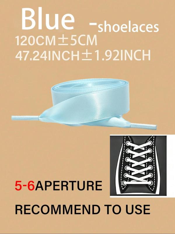 Solid Color Silk Shoelaces, Fashionable Shoes Laces for Women & Girls, Casual Shoes Accessories for Daily Use