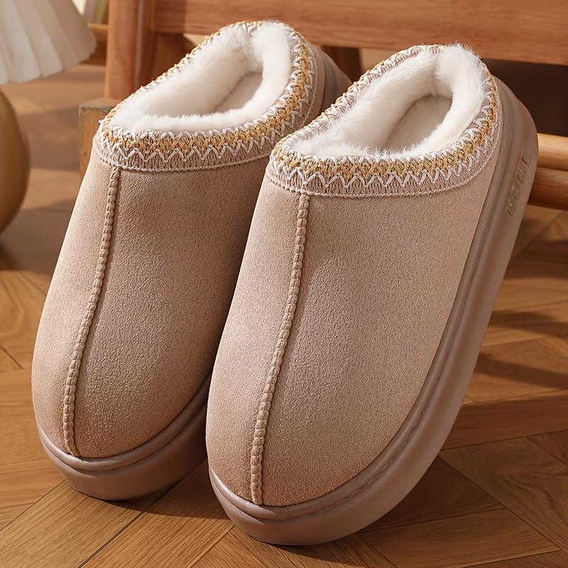 Women's House Slippers Fuzzy Memory Foam Slippers Comfy Faux Fur Bedroom Slippers Warm Non-Slip Cotton Shoes Indoor Outdoor