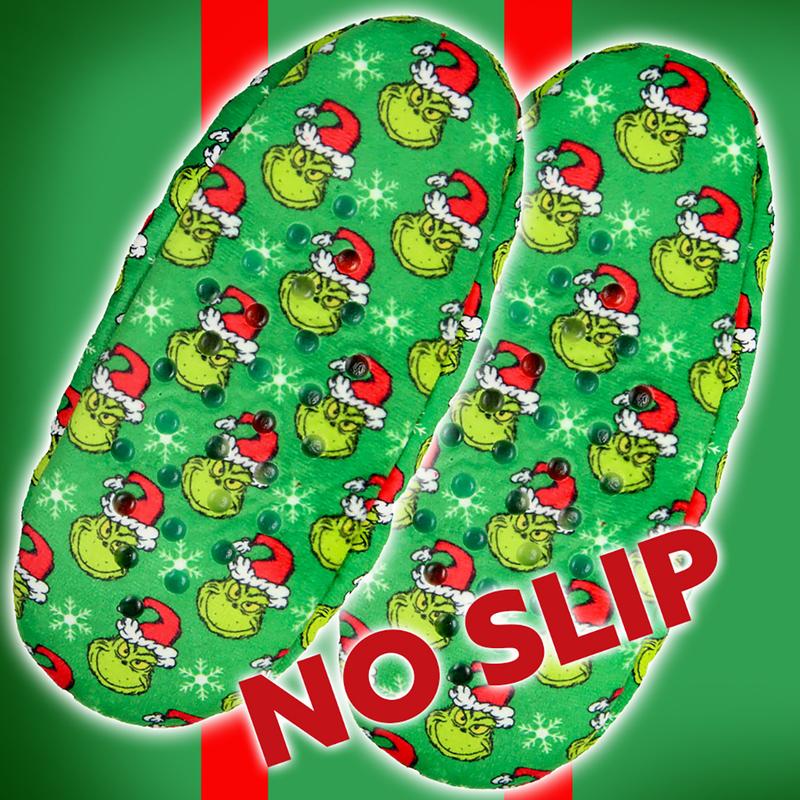 Dr. Seuss GRINCH That Stole Christmas Slippers Santa Grinch Slipper Socks with No-Slip Sole For Women Men