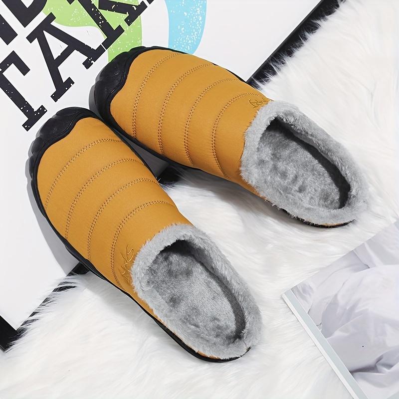 Men's Soft Plush Cozy House Slippers, Lightweight Breathable Anti-skid Slip-on Shoes With Fuzzy Lining For Indoor Walking, Autumn And Winter Boy Walking Shoes