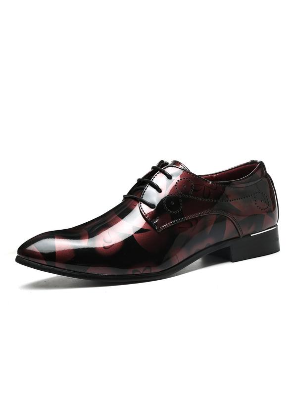 Men's Fashionable All Over Floral Print Lace Up Dress Shoes, Business Style Pointed Toe Shoes for Work Office, Fashion Shoes for Party, Daily Clothing Decor