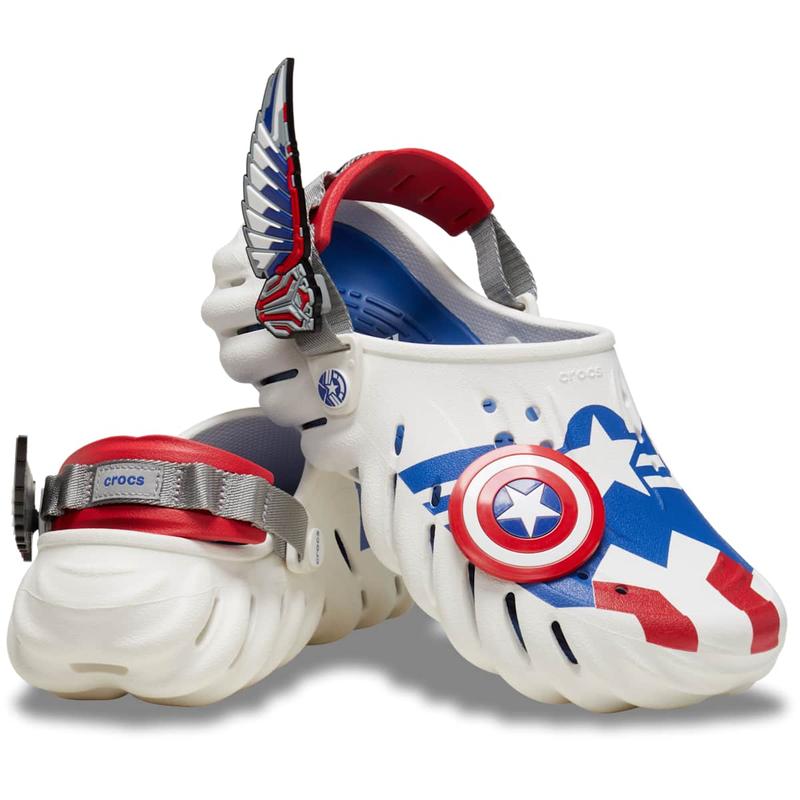 Crocs Unisex Adult Marvel Captain America Echo Clogs with Jibbitz Shoe Charms