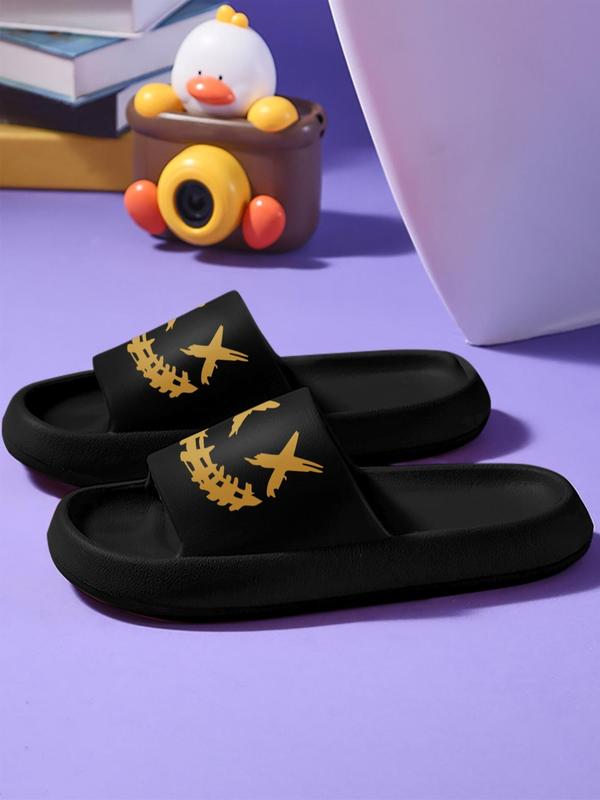 Women's Summer Funny Smile Face Pattern Slides, Designer Sandals, Casual Soft Comfortable Eva Slippers, Trendy Soft Slippers for Indoor & Outdoor Footwear