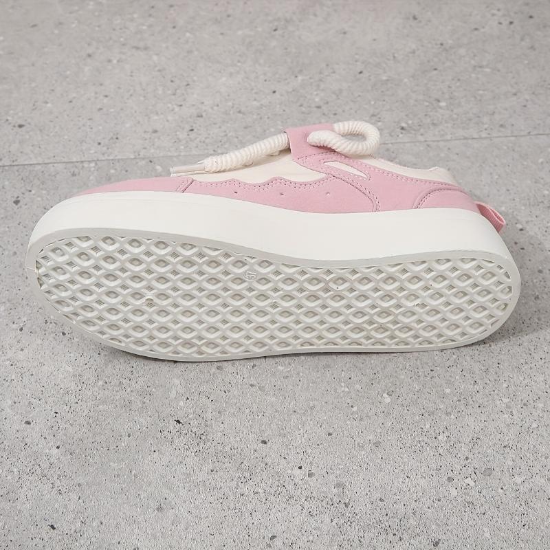 Women's Contrasting Thick-soled Sneakers, Casual Lace-up Outdoor Shoes, Comfortable Low-top Shoes