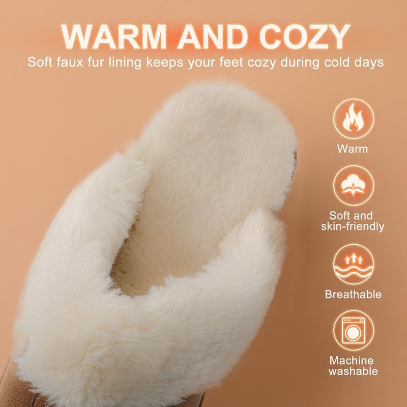 Dream Pairs [FuzzyEasy] Women's Fuzzy Bedroom Indoor Slippers Girl Shoes Comfort Suede Fur Soft Cozy House Footwear Winter Warm Slide Shoes Fluffy Furry Walking Shoes