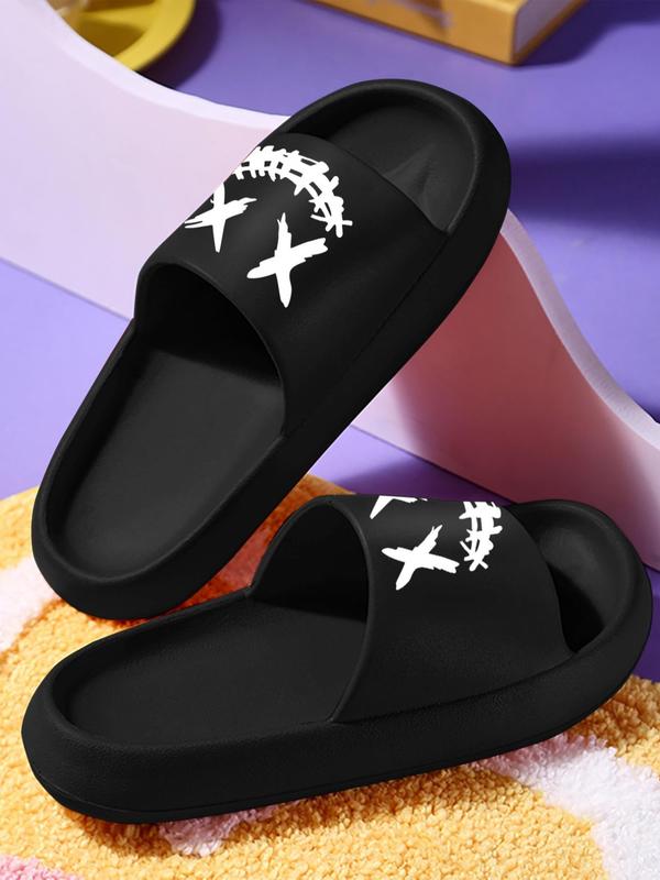 Women's Summer Funny Smile Face Pattern Slides, Designer Sandals, Casual Soft Comfortable Eva Slippers, Trendy Soft Slippers for Indoor & Outdoor Footwear