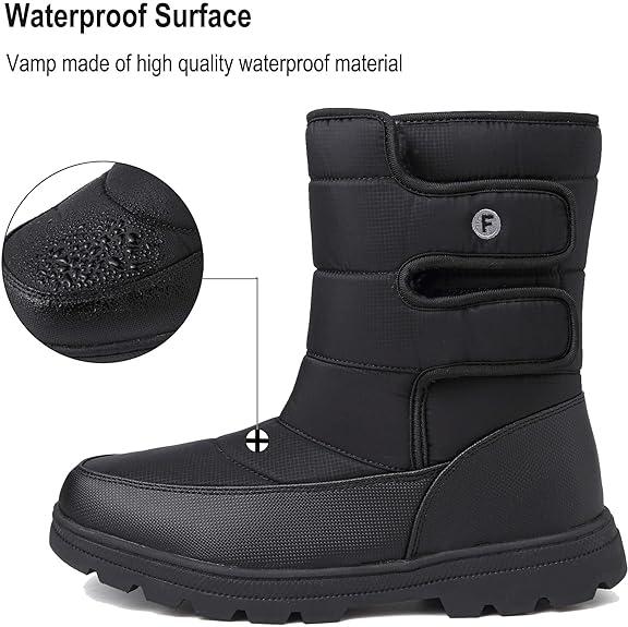 Mens Snow Boots Womens Winter Boots Waterproof Fur Lined Warm Lightweight Ankle Boots High Top Slip On Anti-Slip Casual Outdoor Shoes Booties