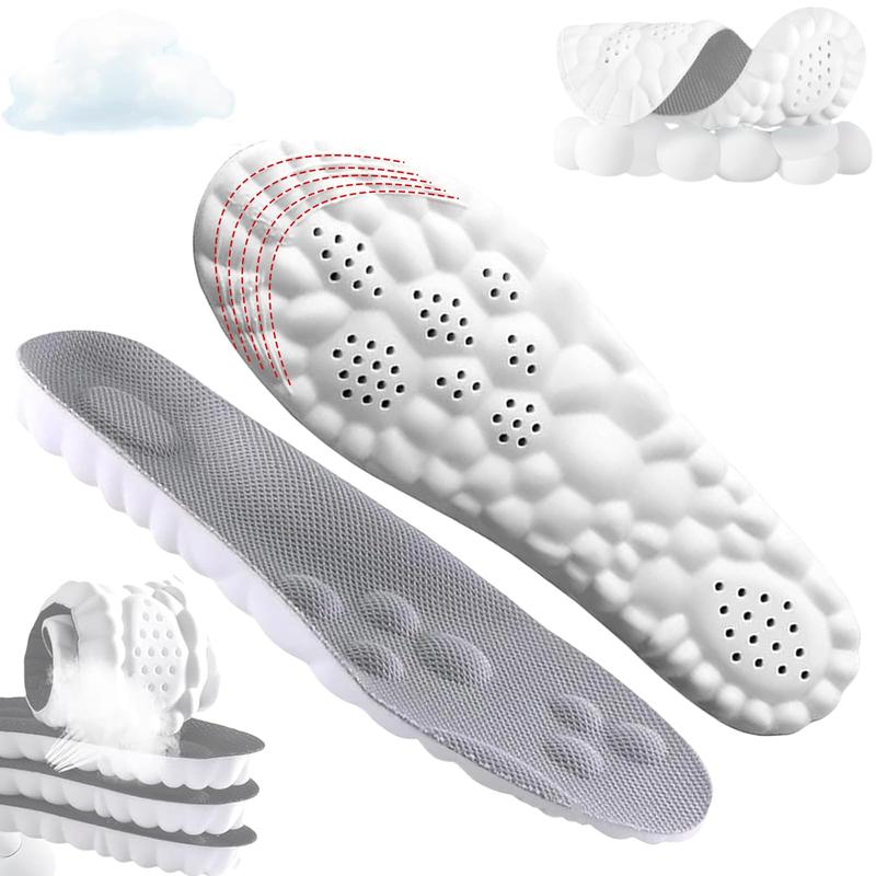 4D Memory Cloud Insoles - Men & Women’s Soft Shock Absorbing Shoe Inserts, Anti-Fatigue, Plantar Fasciitis Relief, Comfortable Foot Support