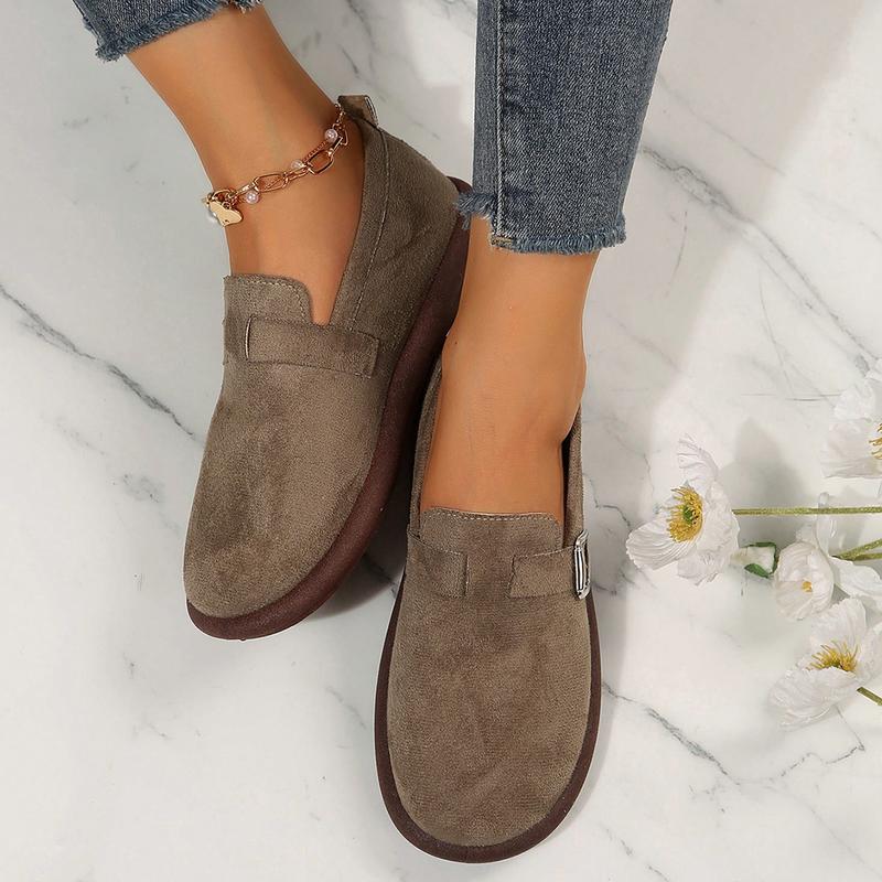 Women's  Cozy Suede Clogs With Arch Support, Buckle Adjustment Outdoor Comfortable Slip-Ons Footwear Girl