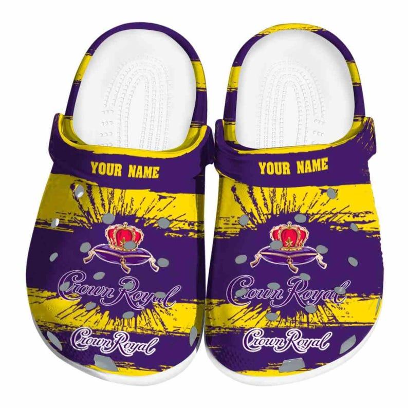 Personalized Crown Royal Shoes, Whisky Sandals Women, Wine Funny Shoes, Crown Royal Lover Casual Shoes, Alcohol Label Adult Shoes