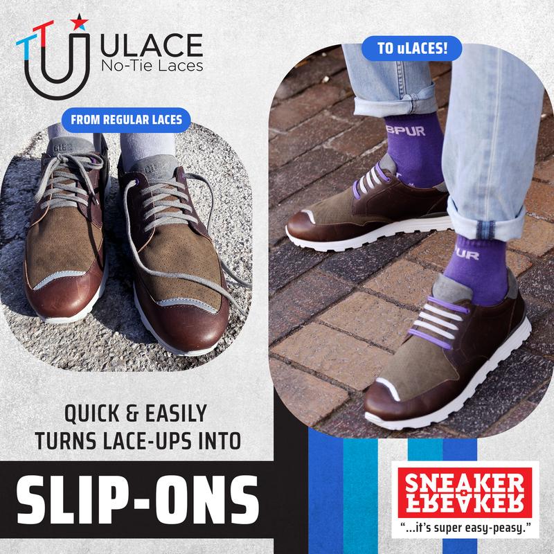 uLace Slim No-Tie Shoelaces: Stretchy, Easy-to-Install Elastic Laces for Sneakers - Set of 7 Footwear Comfort