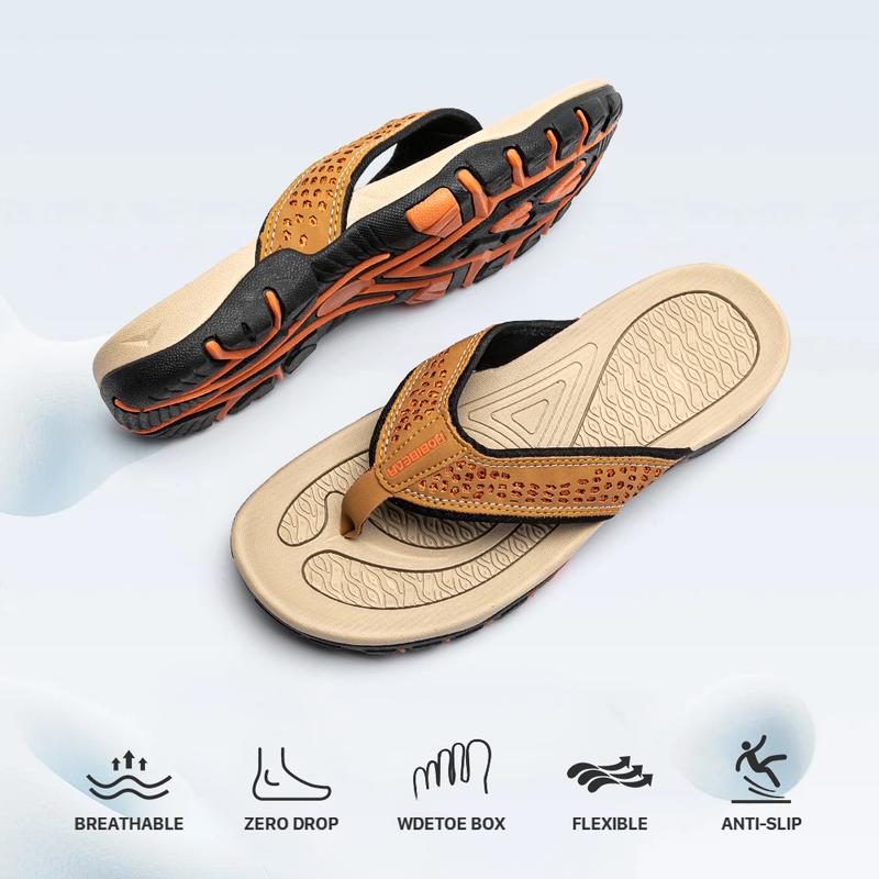 HOBIBEAR  Indoor and Outdoor Mens Sport Flip Flops Comfort Casual Thong Sandals Outdoor Summer Footwear