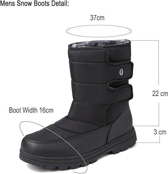 Mens Snow Boots Womens Winter Boots Waterproof Fur Lined Warm Lightweight Ankle Boots High Top Slip On Anti-Slip Casual Outdoor Shoes Booties