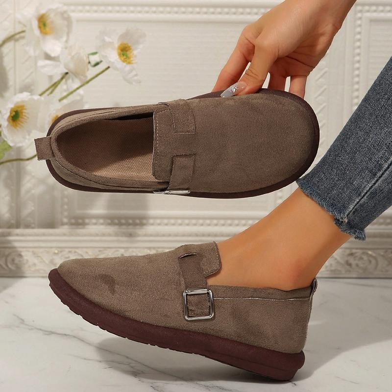 Women's  Cozy Suede Clogs With Arch Support, Buckle Adjustment Outdoor Comfortable Slip-Ons Footwear Girl