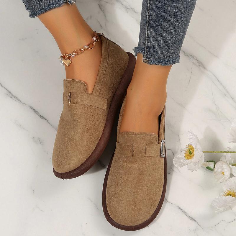 Women's  Cozy Suede Clogs With Arch Support, Buckle Adjustment Outdoor Comfortable Slip-Ons Footwear Girl