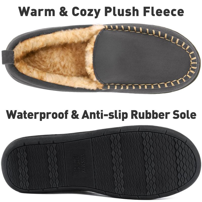 Men's Moccasin Slippers Fuzzy House father Shoes Fluffy Fur Home Warm Memory Foam Indoor Outdoor Walking Shoes Footwear